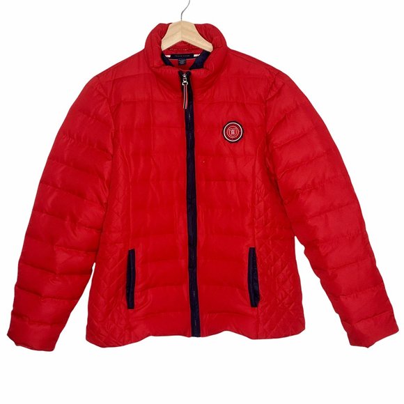 Tommy Hilfiger Jackets & Blazers - Tommy Hilfiger Quilted Puffer Jacket Red/Navy Blue
